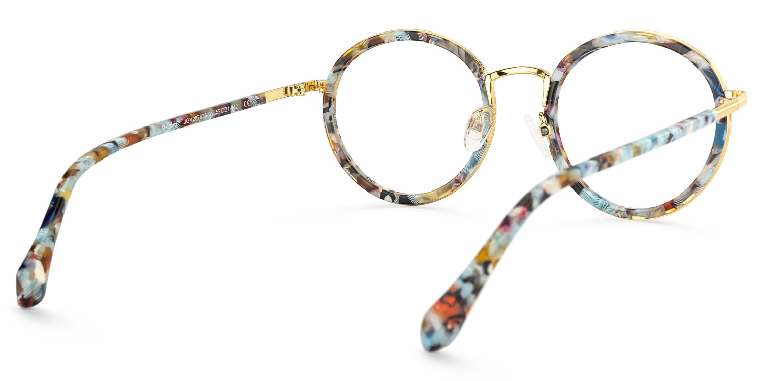 Alma - Round Blue Eyeglasses
