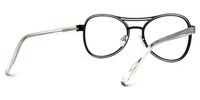 Adjatay - Aviator Black/Orange Eyeglasses | Vooglam Side View