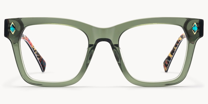 Adinkra - Square Green Eyeglasses