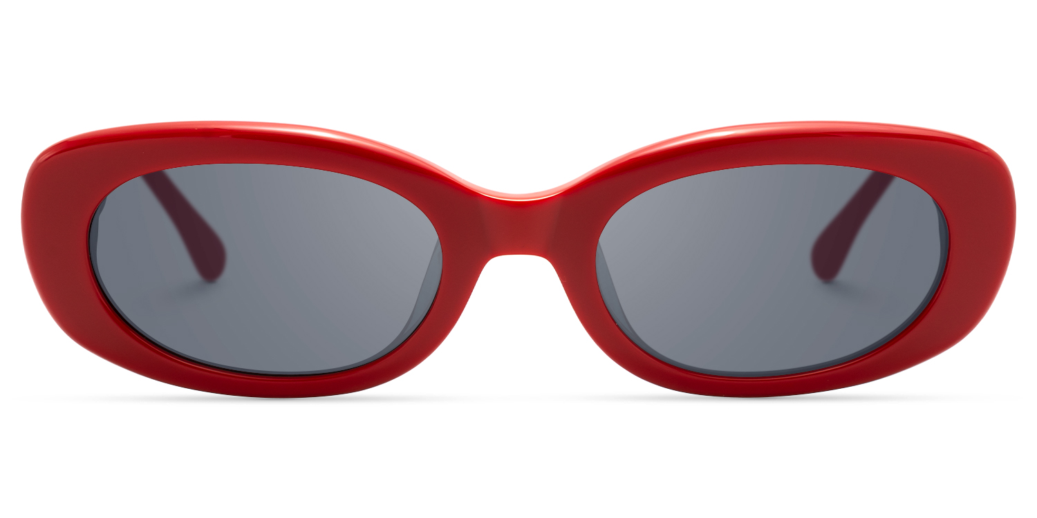 

SHHHH~ - Oval Red Sunglasses