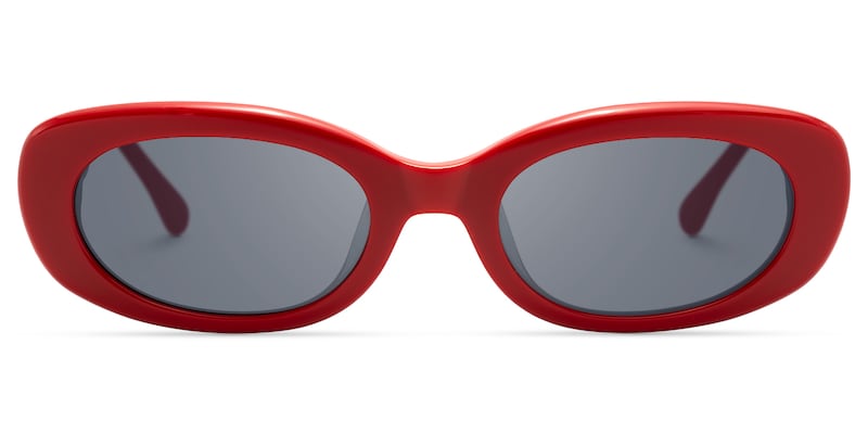 SHHHH~ - Oval Red Sunglasses