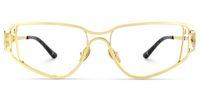 Sakina - Geometric Gold Eyeglasses | Vooglam Angle View