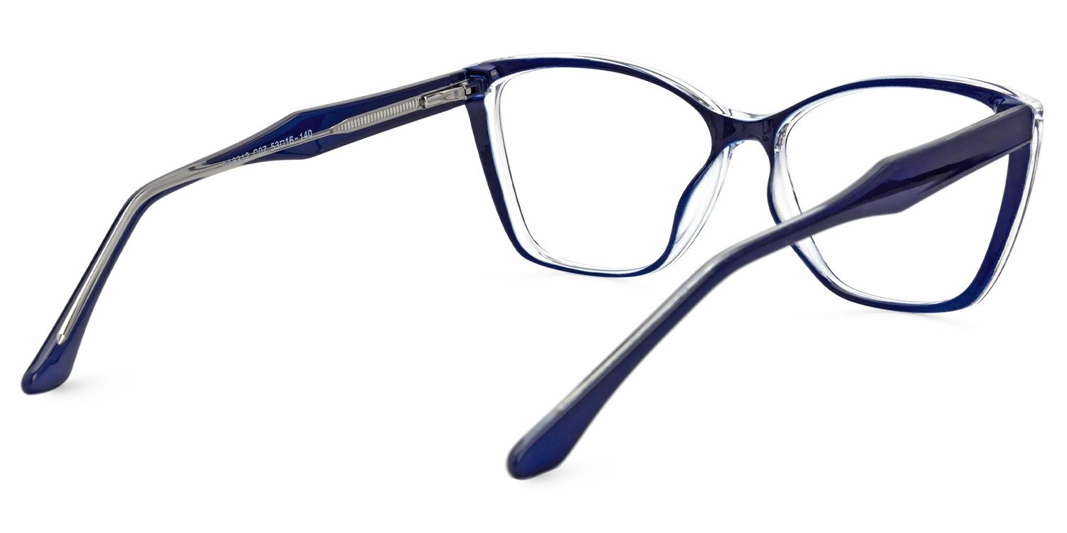 Kabira - Butterfly Blue Eyeglasses | Vooglam Side View