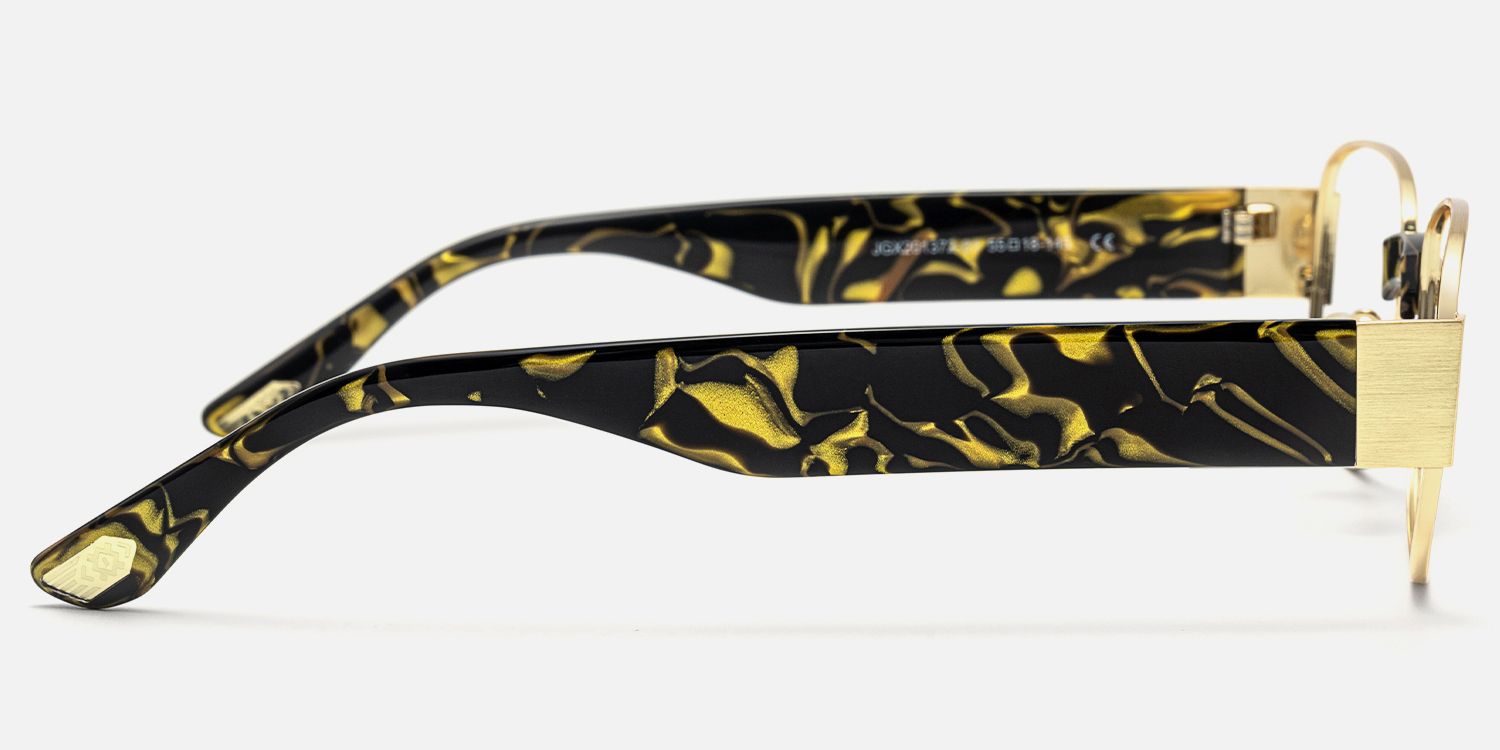 Nyame - Rectangle Black Eyeglasses | Vooglam Side View