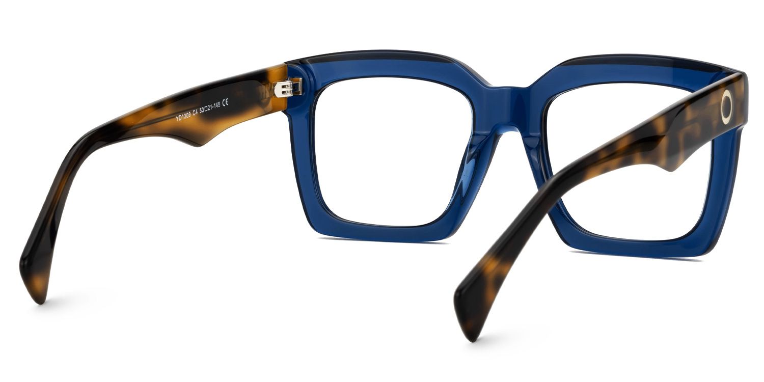 Gaerwn - Square Blue Eyeglasses by Vooglam - Side View