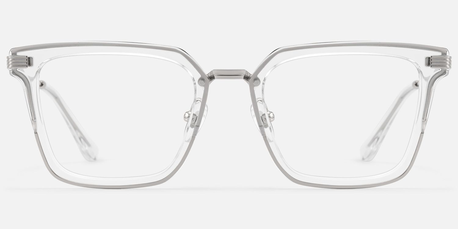 Kassel - Lightweight Clear Square Mixed Glasses | Vooglam Angle View