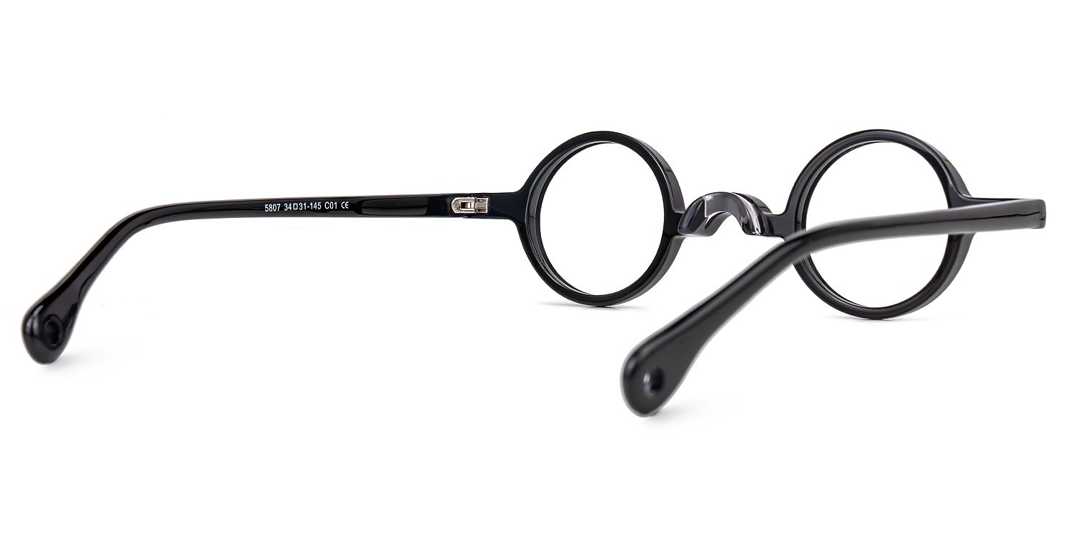 Desirie - Round Black Eyeglasses | Vooglam Side View