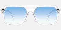 Maverick - Clear Blue Aviator Sunglasses | Vooglam Angle View
