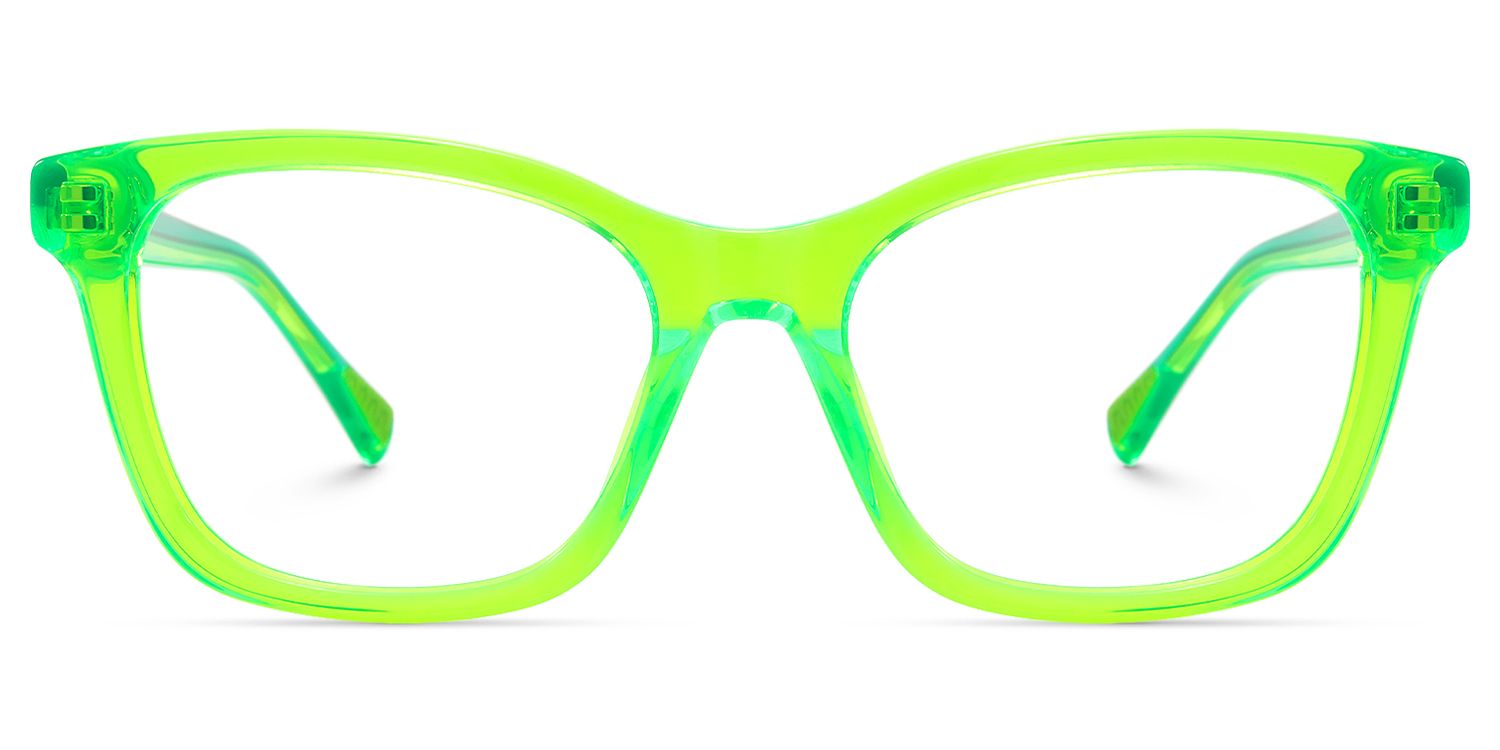 Coexist - Rectangle Green Eyeglasses | Vooglam Angle View