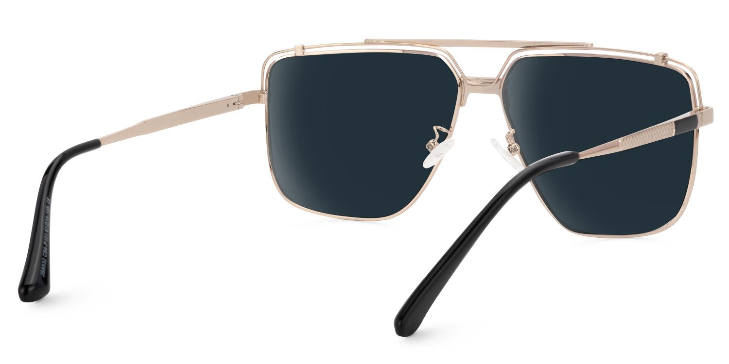 Kaholo - Aviator Gold Sunglasses | Vooglam Side View