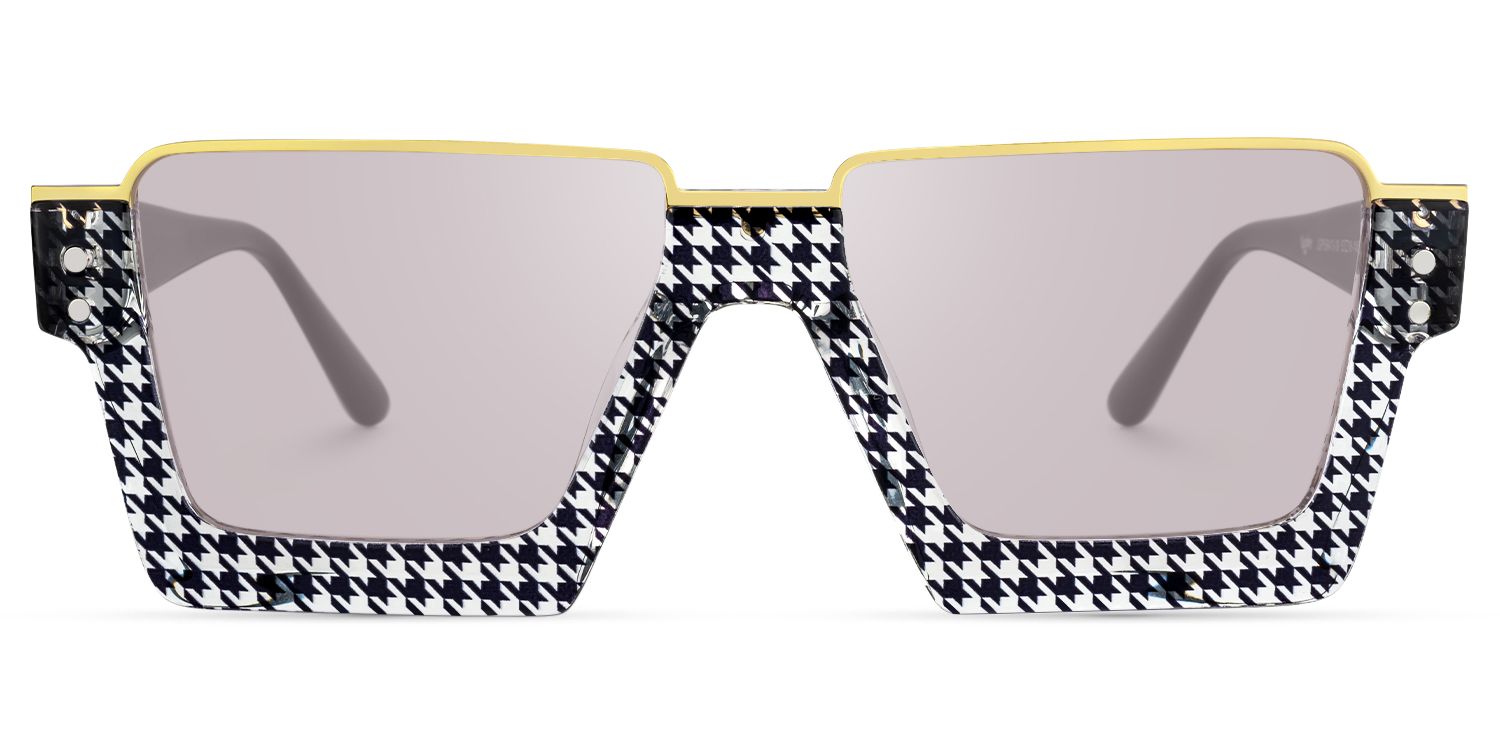 Dardhan - Rectangle Pattern Sunglasses by Vooglam Product Details 1