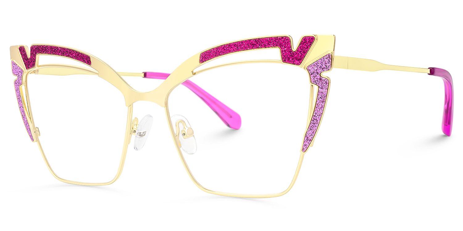 Haizlee - Cat Eye Pink Eyeglasses | Vooglam Front View