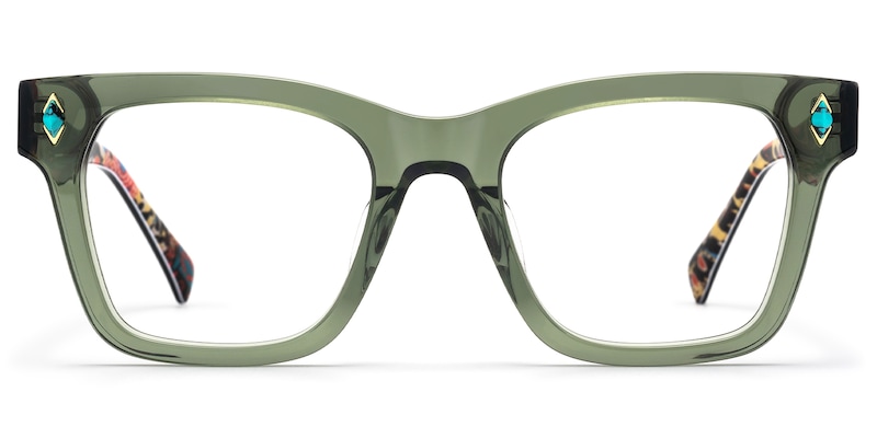 Adinkra - Square Green Eyeglasses