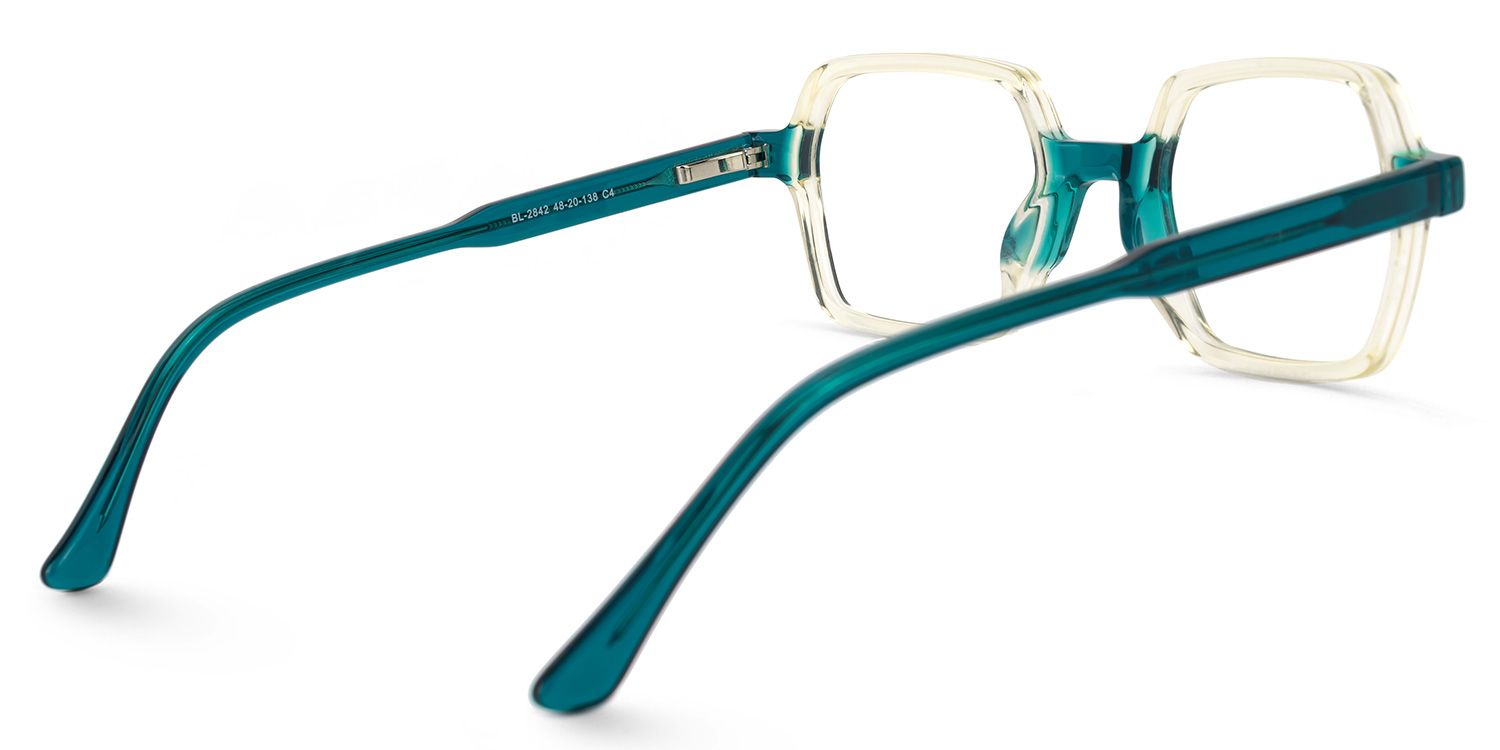 Eligius - Rectangle Champagne Eyeglasses | Vooglam Side View