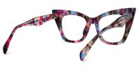 Aelius - Cat Eye Purple/Floral Eyeglasses | Vooglam Side View
