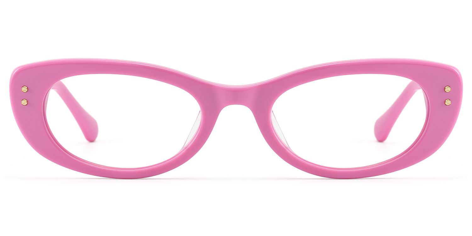 Frame Size of Ginza - Pink Acetate Narrow Cat Eye Rave Glasses | Vooglam