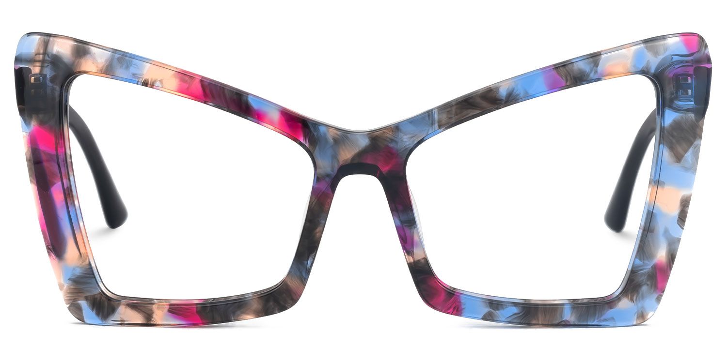 Elidius - Cat Eye Floral Eyeglasses | Vooglam Angle View