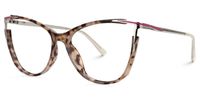 Eirlys - Cat Eye Brown/Tortoise Eyeglasses | Vooglam Front View