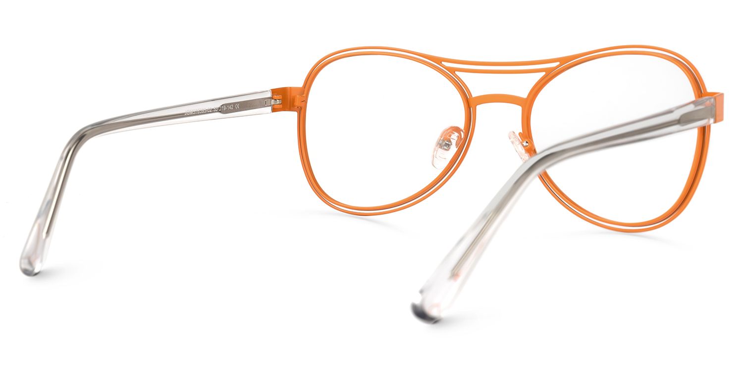 Adjatay - Aviator Orange/Green Eyeglasses by Vooglam - Side View