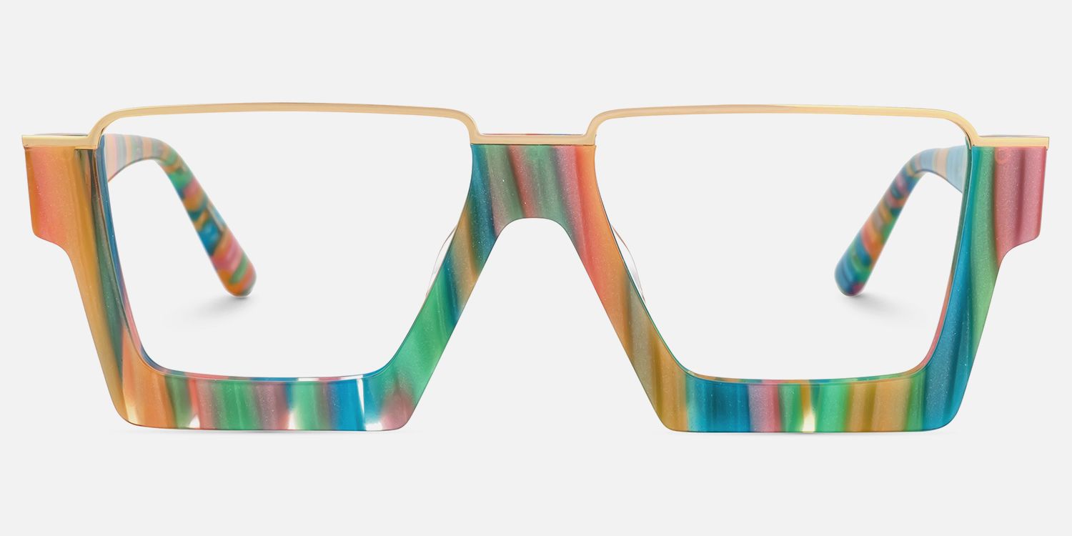 Dardhan - Rectangle Multicolor Eyeglasses | Vooglam Angle View