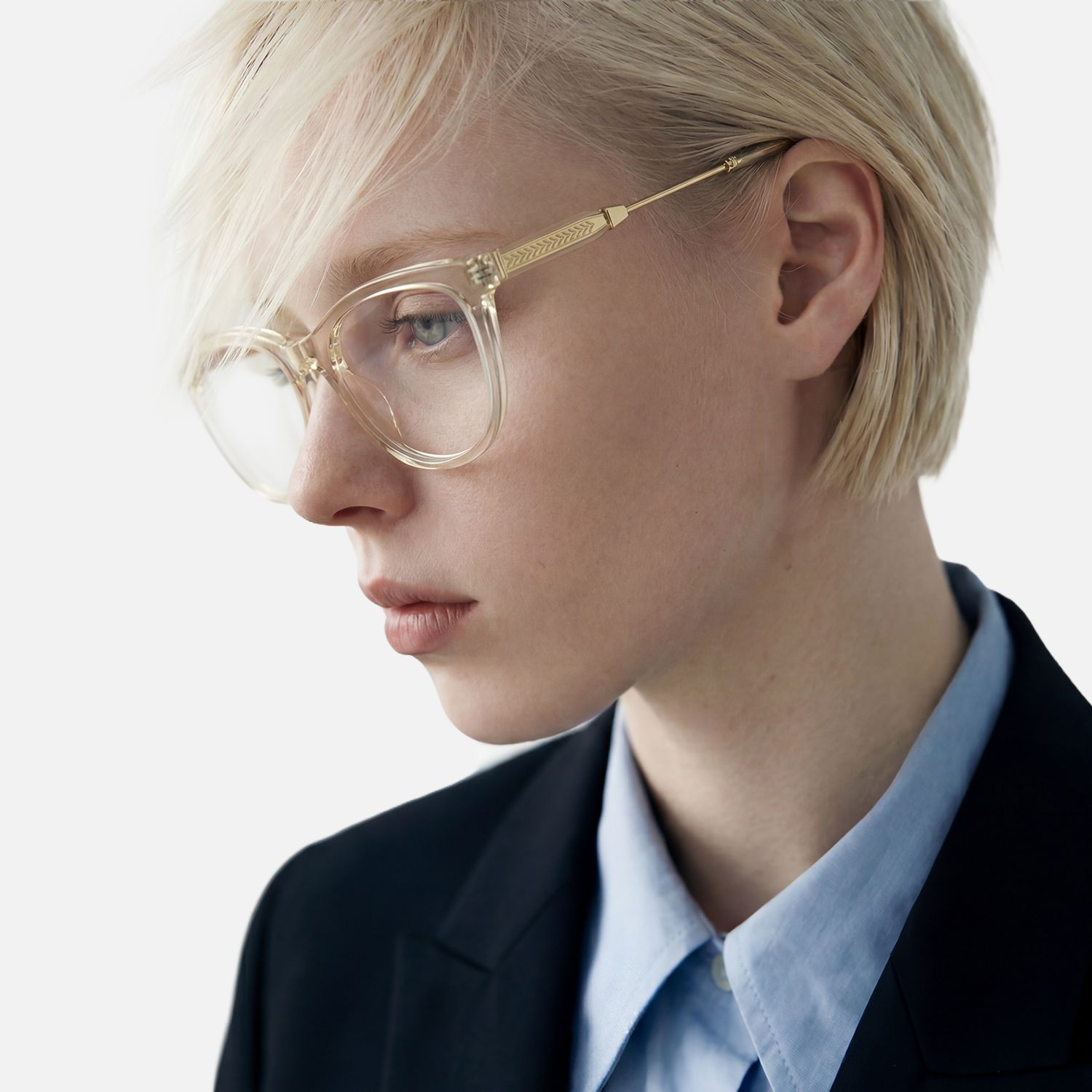 Explore the design story of Bask - Square Yellow Eyeglasses | Vooglam