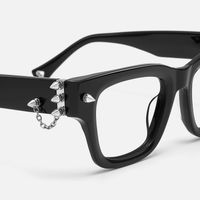 Stud - Rectangle Black Eyeglasses | Vooglam Design Details