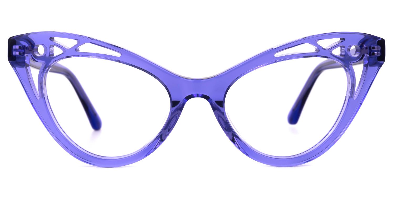 Ilyssa - Cat Eye Purple Eyeglasses | Vooglam Angle View