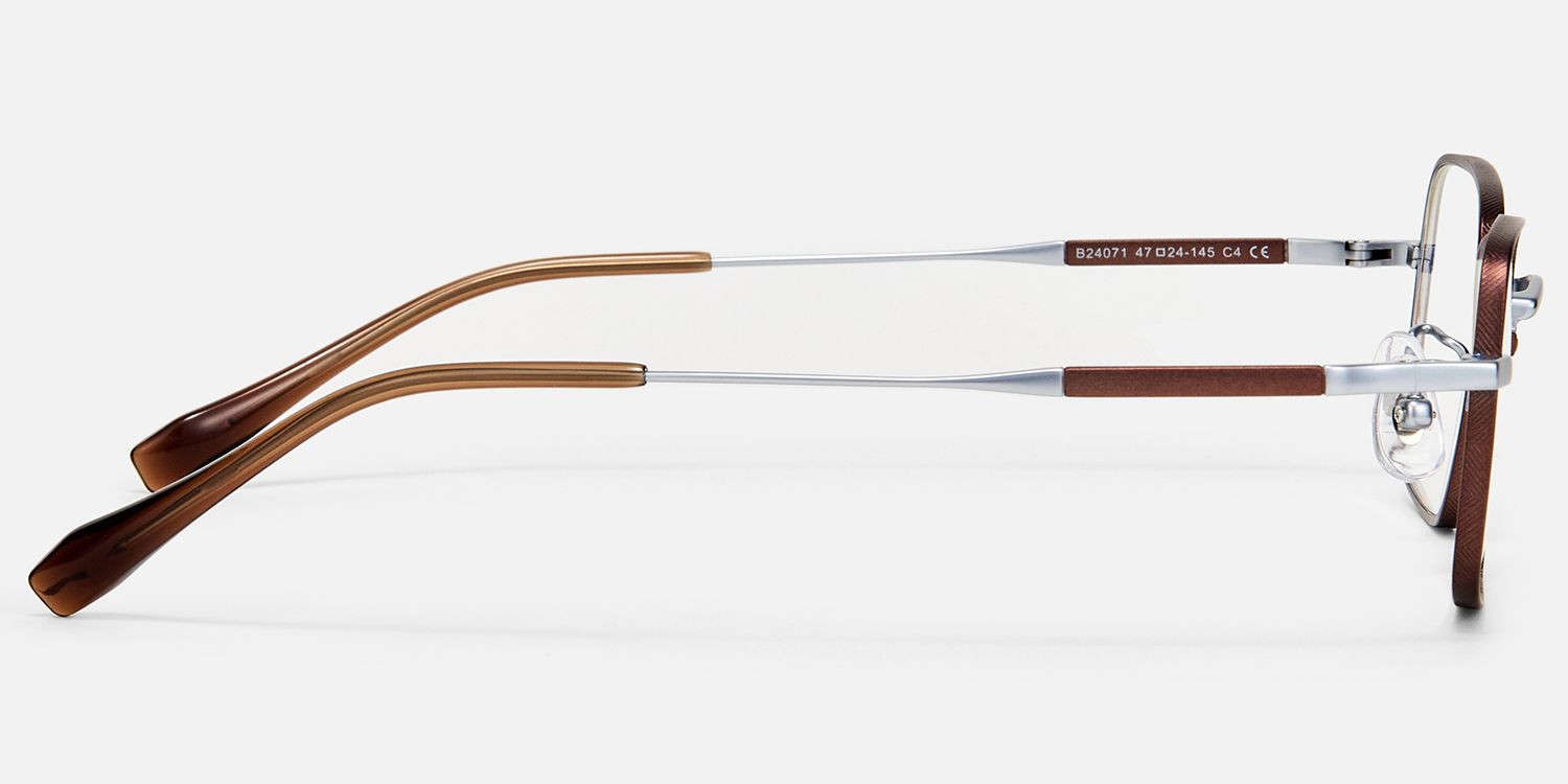 Arc - Square Brown Eyeglasses | Vooglam Side View