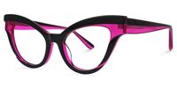 Daveigh - Cat Eye Black/Purple Eyeglasses | Vooglam Front View