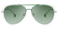 Hafsa - Aviator Green Prescription Sunglasses | Vooglam Angle View