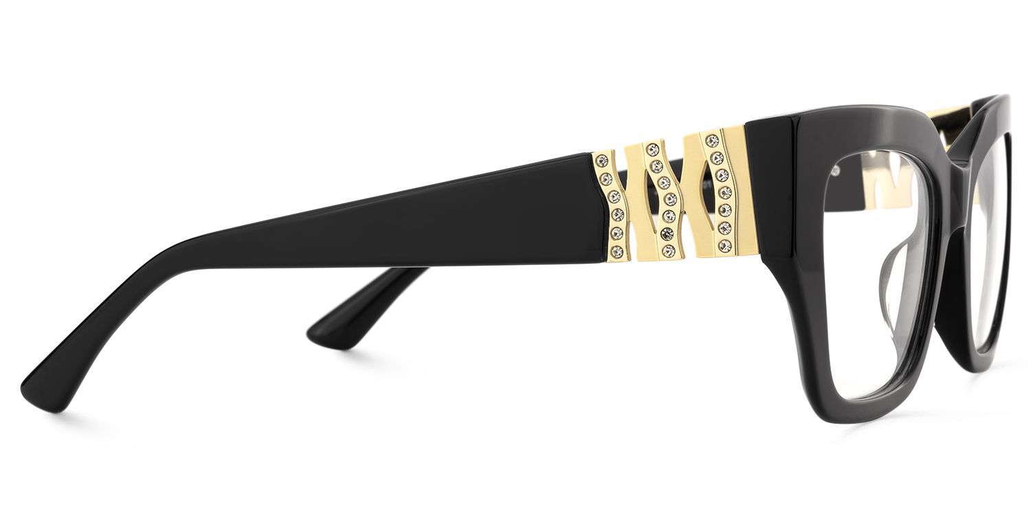Sable - Square Black Eyeglasses | Vooglam 4