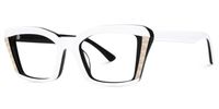 Fiachra - Rectangle White Eyeglasses | Vooglam Front View