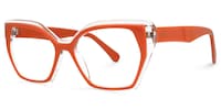 Delyth - Cat Eye Orange Eyeglasses - 2