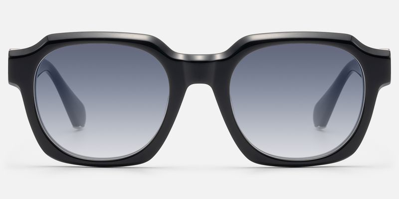 Vernon - Glossy Black Gradient Gray Sunglasses | Vooglam