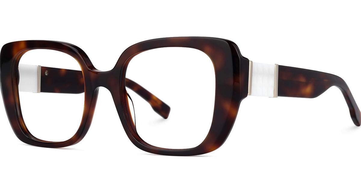 Embry - Square Tortoise Eyeglasses | Vooglam
