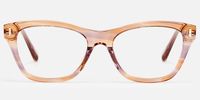Hype - Square Champagne Eyeglasses | Vooglam Angle View