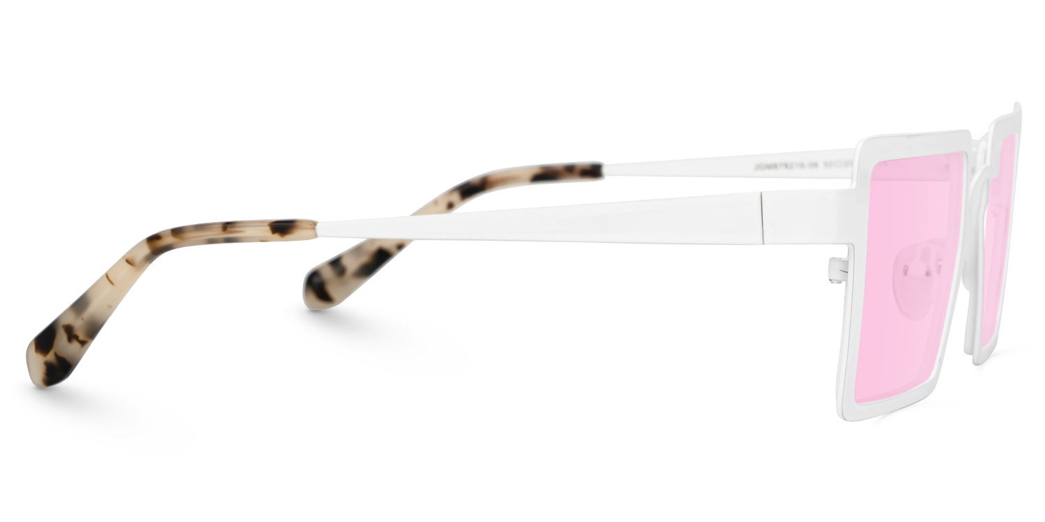 Cairbre - Rectangle White Sunglasses - 4