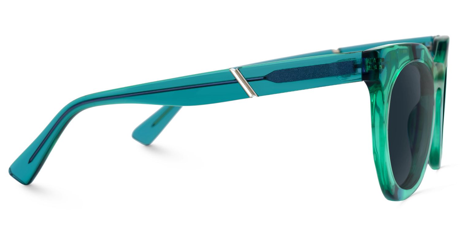Deiondre - Round Green Sunglasses | Vooglam 4