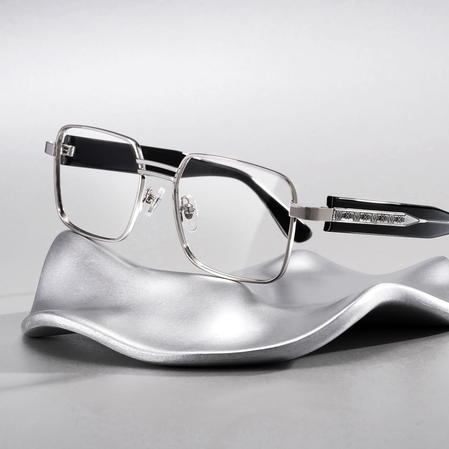 Ubuntu - Rectangle Silver Eyeglasses - 1
