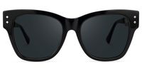 Davion - Square Black Sunglasses | Vooglam Angle View
