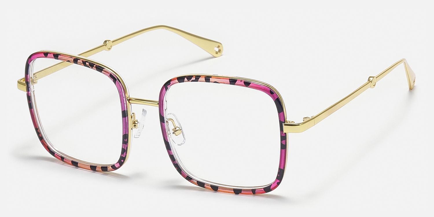Jace - Square Floral Eyeglasses | Vooglam Front View