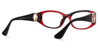 Claire - Rectangle Black/Red Eyeglasses | Vooglam Side View