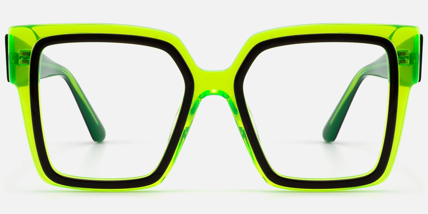 Huffman - Square Green Eyeglasses | Vooglam Angle View