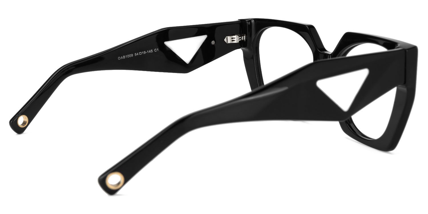 Eliab - Geometric Black Eyeglasses | Vooglam Side View