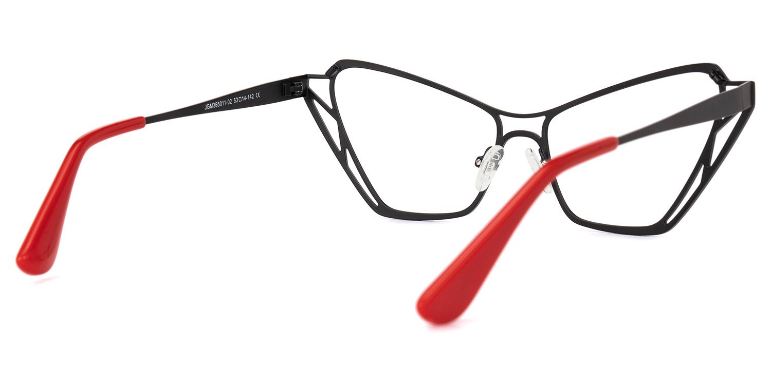 Idande - Cat Eye Black Eyeglasses by Vooglam - Side View