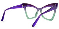 Aerith - Cat Eye Purple/Green Eyeglasses | Vooglam Side View