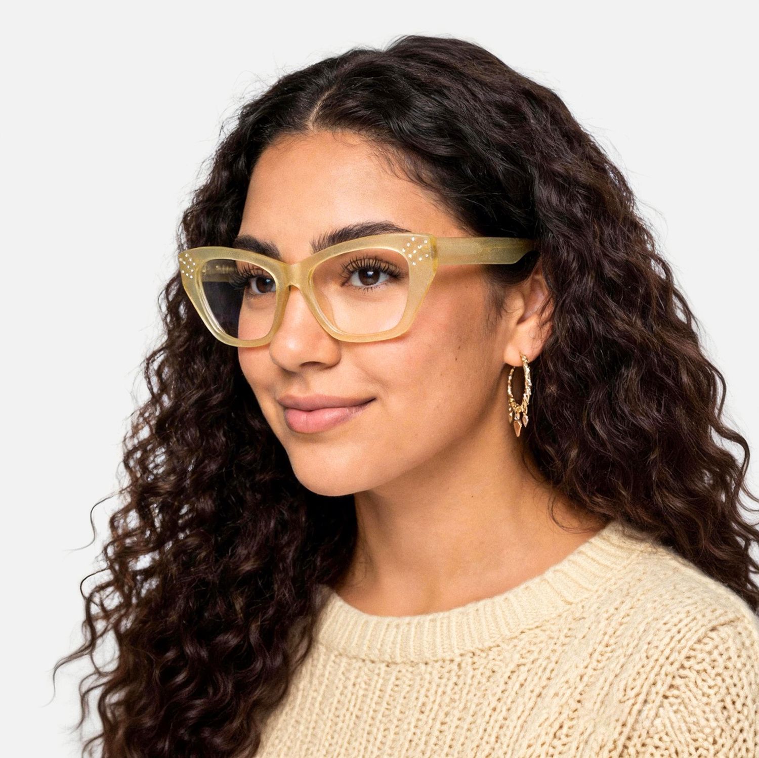 Explore the design story of Starlina - Rectangle Champagne Eyeglasses | Vooglam