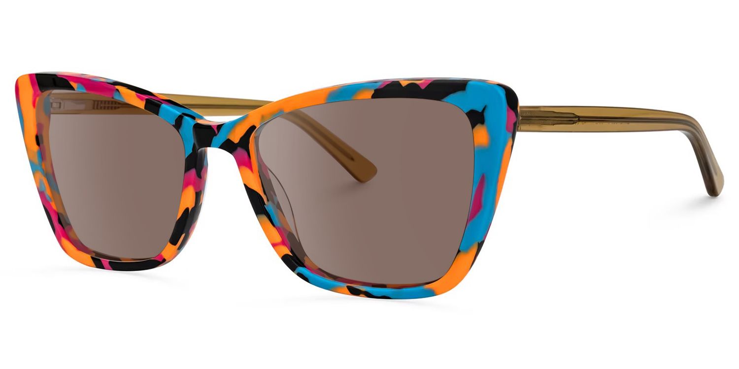 Sanchez - Rectangle Blue/Orange Sunglasses | Vooglam Front View