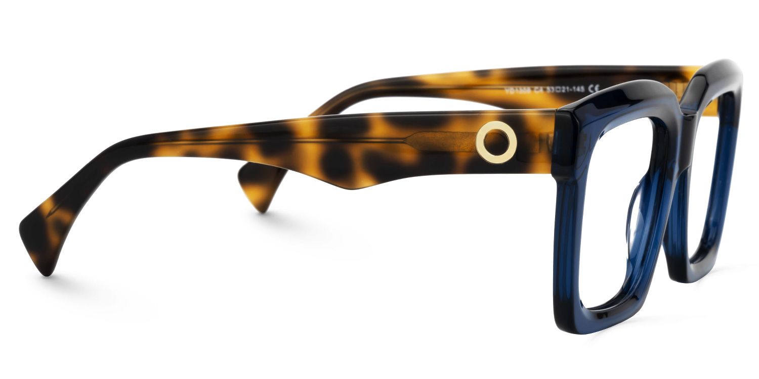 Gaerwn - Square Blue Eyeglasses by Vooglam - Product View 4