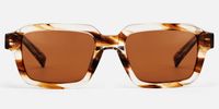 Jet - Rectangle Brown Sunglasses | Vooglam Angle View